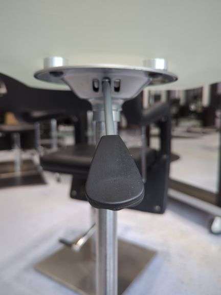 Jewell Adjustable Height Rolling Salon Table with Frosted Glass Top