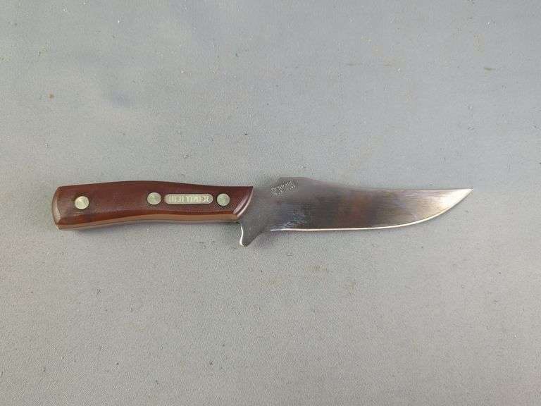 Schrade Old Timer Fixed Blade Knife, 5.75" Trailing Point Blade, In Leather Sheath