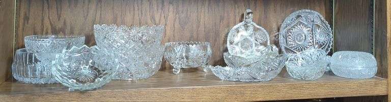 Cut Glass Bowls And Serving Pieces, Approx Qty 15