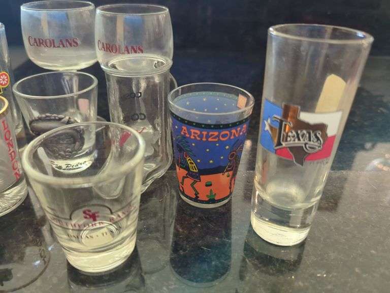 Shot Glasses Including Planet Hollywood, Hard Rock Cafe, Jose Cuervo and More, Approx Qty 18