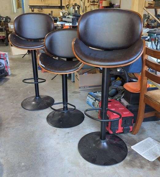 Ashley Modern Adjustable Swivel Bar Stools, Qty 3