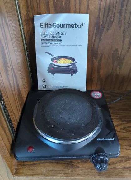 Elite Gourmet Electric Single Flat Burner With Instructions