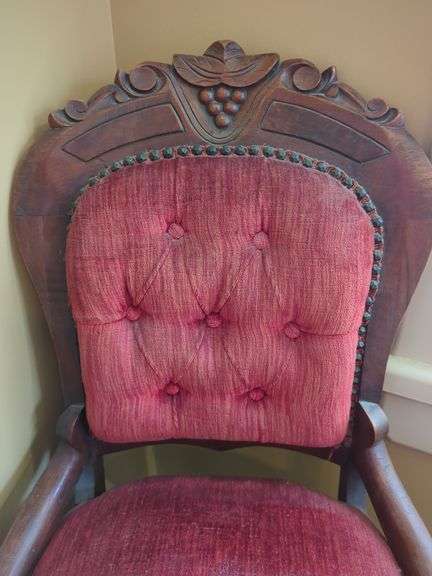 Ornate Velvet Upholstered Parlor Chair
