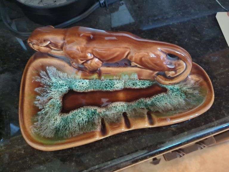 Ceramic Panther Ashtray