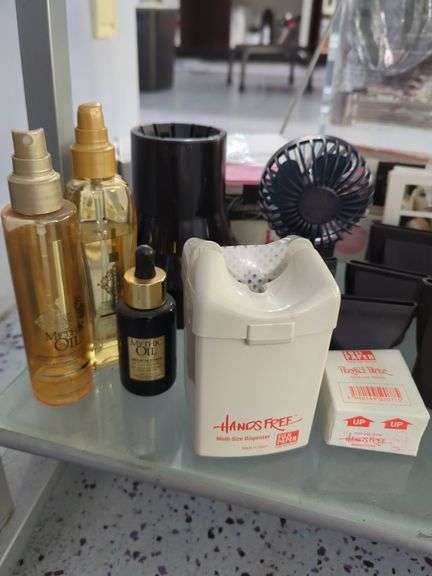 Back Bar Salon Styling Products, Partially Full And Hairdressing Supplies Assortment