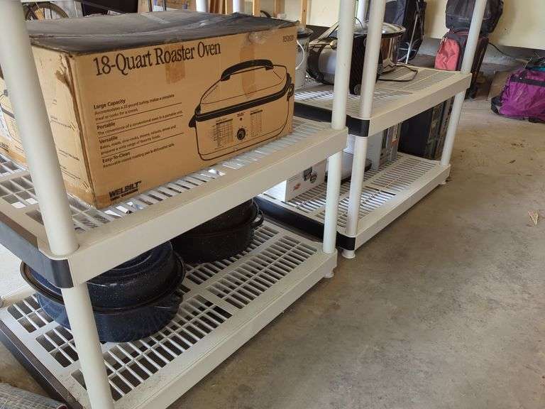 Polyvinyl Shelving Units, Qty 2