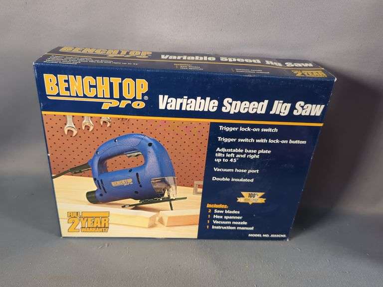 Benchtop Pro Variable Speed Jig Saw , Swingline Corded Nailer, Michigan Industrial Tools 6 1/2" Woodworkers Vise, And More