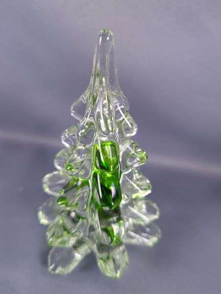 Art Glass Christmas Tree Figurines