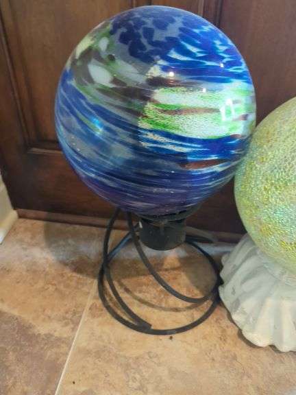 Spherical Gazing Balls On Stands, Qty 2