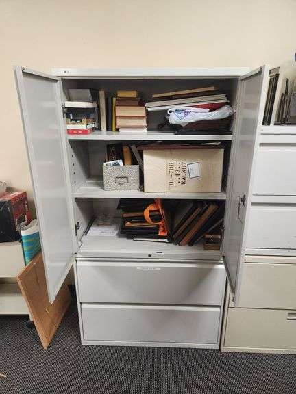 Hon Cabinet with 2-Drawer Storage Bottom, No Key, Contents Not Included