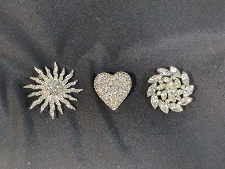 Rhinestone Brooch Collection Qty 7