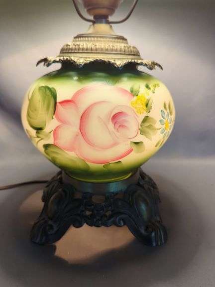 Hand Painted Floral Gone With Wind Style Lamp