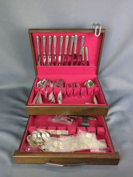 Towle Sterling Silver Flatware Set in Wooden Case