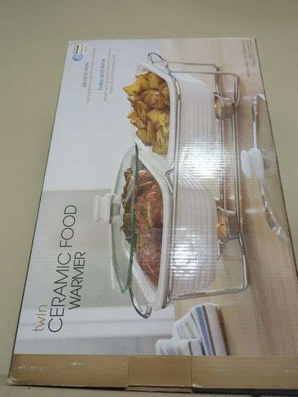 Ceramic Food Warmer Set Including Round and Twin