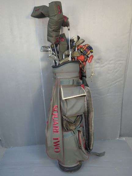Square Two Golf Bag With Woods and Irons
