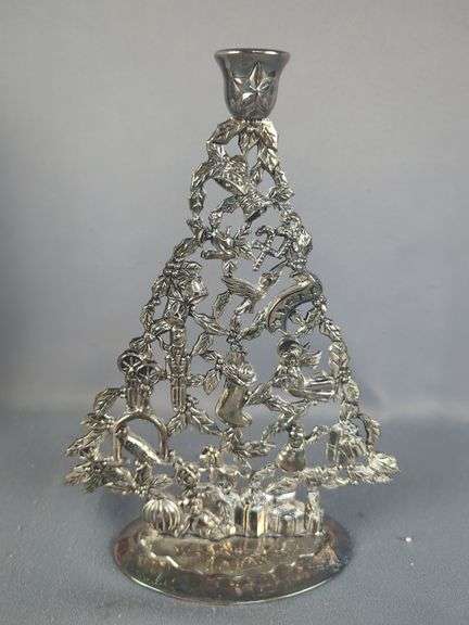 Godinger Christmas Tree Candleholder & Sterling Inc. Snowman Cookie Jar