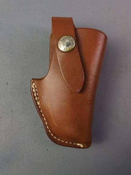 Leather Holster Marked USAF On Belt, Buchheimer PM-32 Leather Holster, And Nylon Shoulder Holster