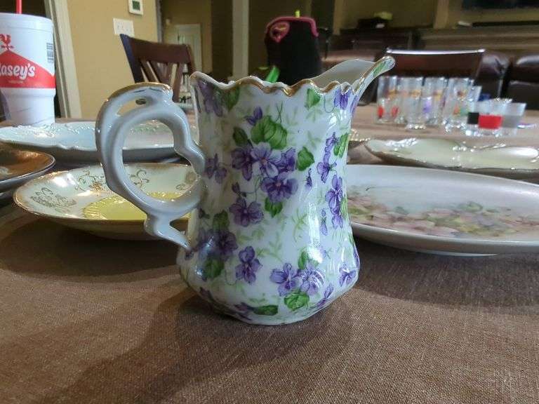 Decorative Plates Including Lefton China Pitcher and Palekh Collector Plate