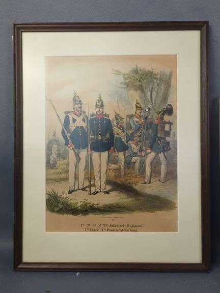 Two Framed German Military Regiment Prints