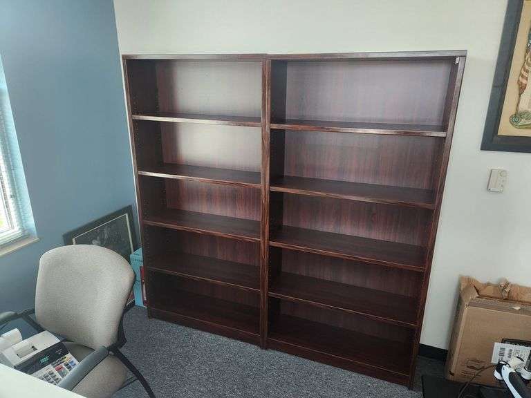 Global Wood Concepts Book Cases With Adjustable Shelves, Qty 2