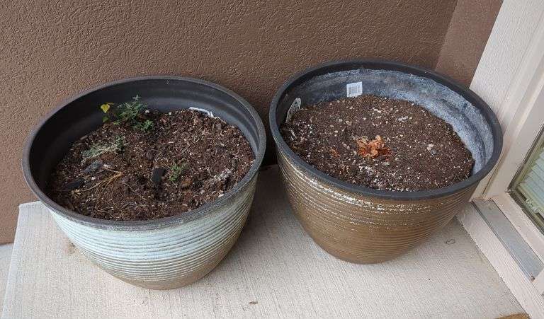 Decorative Planters, Qty 2