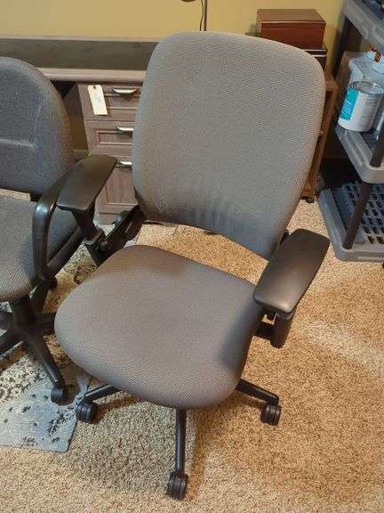 Rolling Adjustable Office Chairs, Qty 2