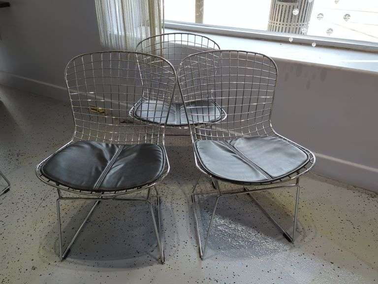 Chrome Frame Chairs with Cushions, Qty 3