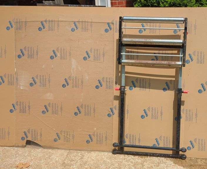 Large Lucite Acrylic Sheet with Roller Stand