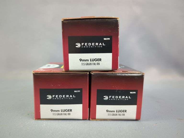 Federal 9mm Luger Ammo, Approx 300 Rds, Local Pickup Only