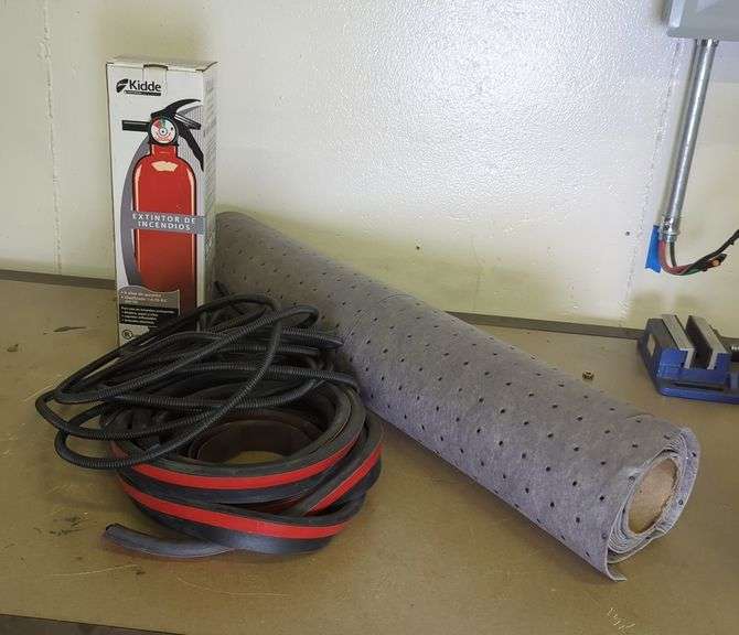 Kidde Fire Extinguisher, Absorbent Roll, and Assorted Tubing