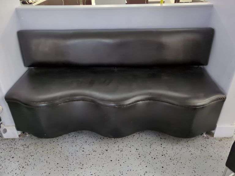 Vinyl Bench Seat and Ottoman