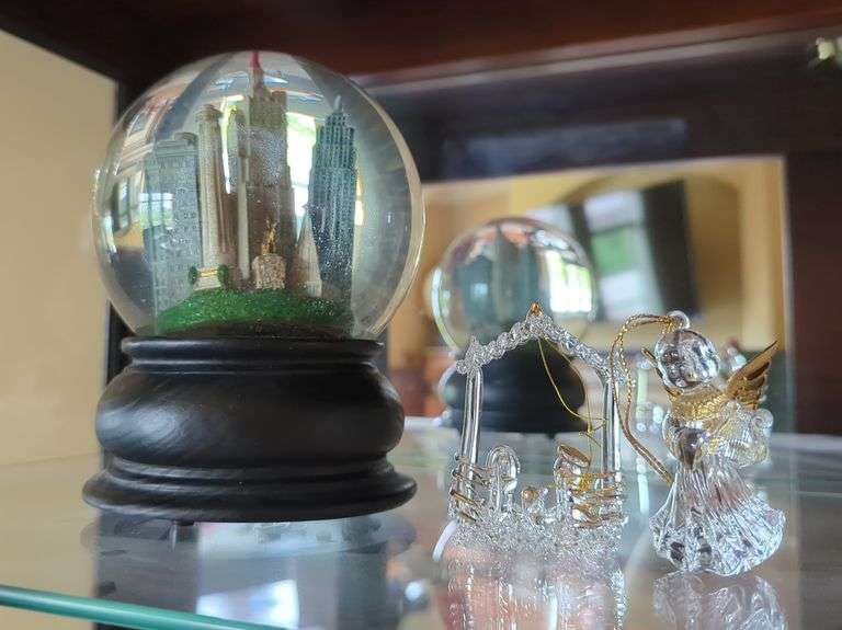 Kansas City Snow Globe, Glass Bell, Glass Angel Figurine And More