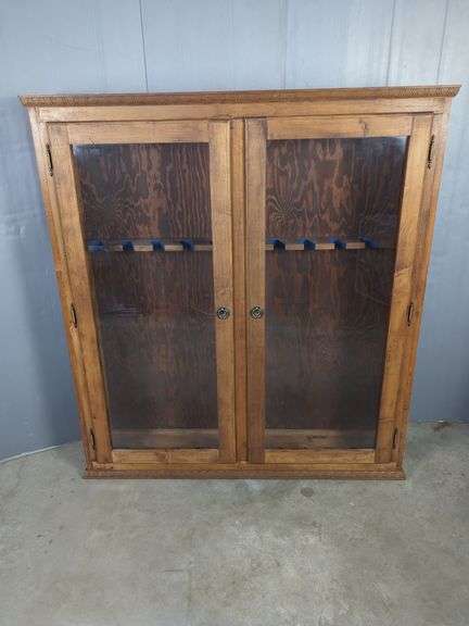 Hand Crafted Wooden Gun Cabinet with Glass Doors