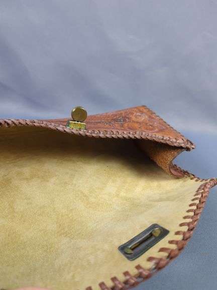 Tooled Leather Clutch Purse