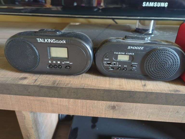 Talking Clocks, Qty 2, RadioShack Speaker And Reizen Time Cube