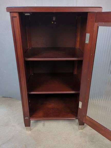 Finished Cabinet with Ribbed Glass Door