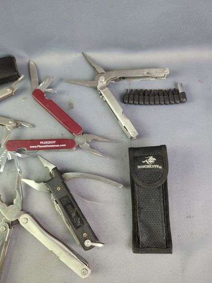 Pocket Knife And Multi Tool Collection, Brands Include Winchester, Alltrade, Victorinox, Wenger, And More, Total Qty 12