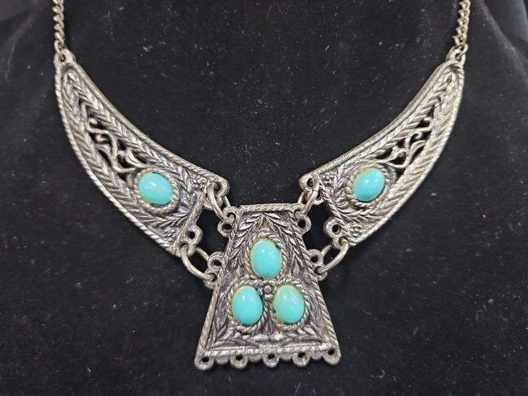 Sterling Silver and Turquoise Necklace and Earring Set