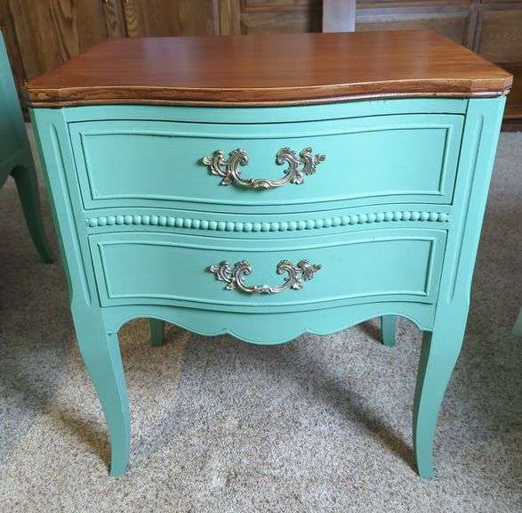Drexel Two-Drawer Painted Side Table