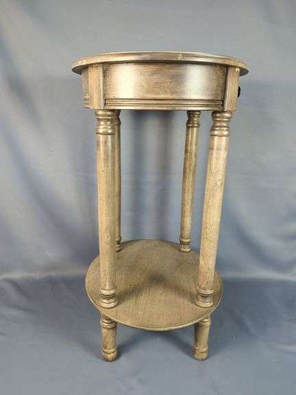 Side Table With Drawer And Bottom Shelf