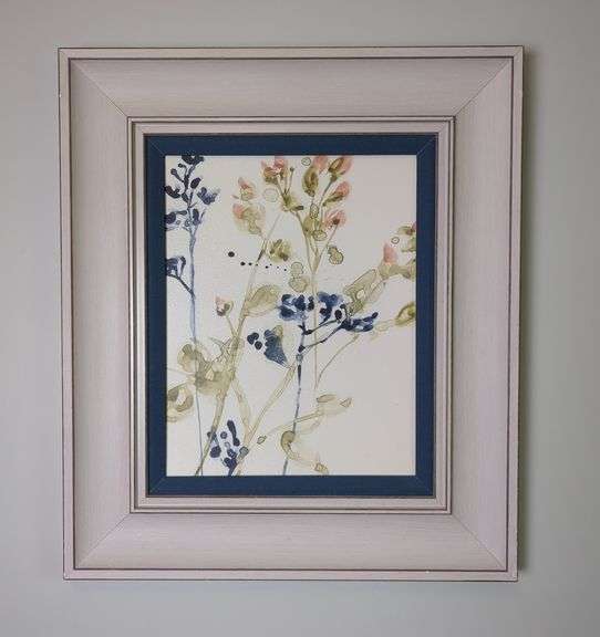Floral Watercolor Painting in Wood Frame