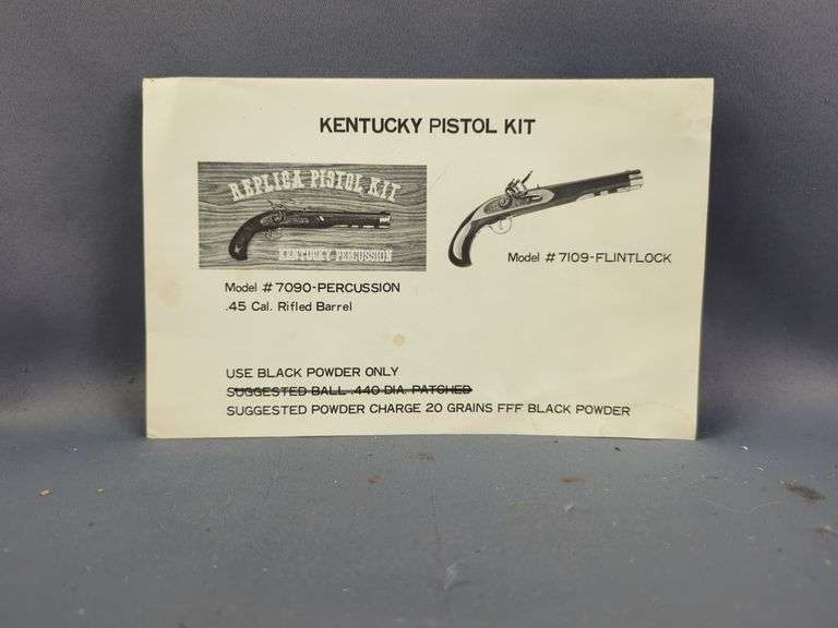 Miroku Japan/ Ultra-Hi Kentucky No. 7090 .45 Cal  Black Powder Pistol SN# 18514, Kit Gun, Rifled Barrel, Paperwork, Incomplete, In Box