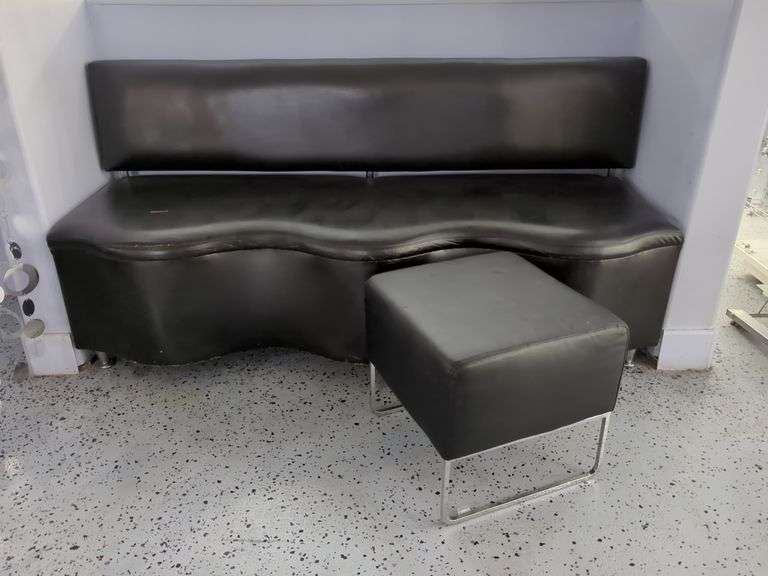 Vinyl Bench Seat and Ottoman