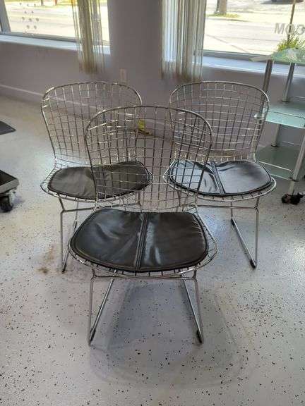 Chrome Frame Chairs with Cushions, Qty 3