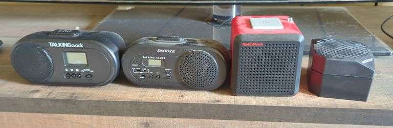 Talking Clocks, Qty 2, RadioShack Speaker And Reizen Time Cube
