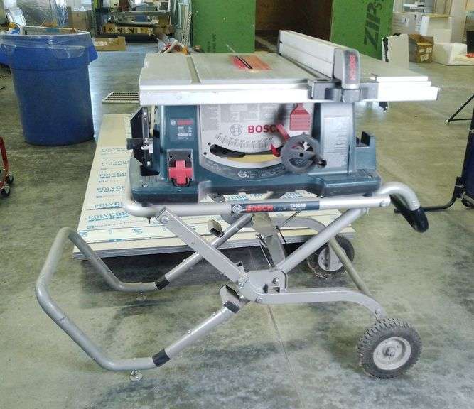 Bosch 10-Inch Worksite Table Saw, Model 4100-09, On Gravity-Rise Wheeled Stand, Model TS3000