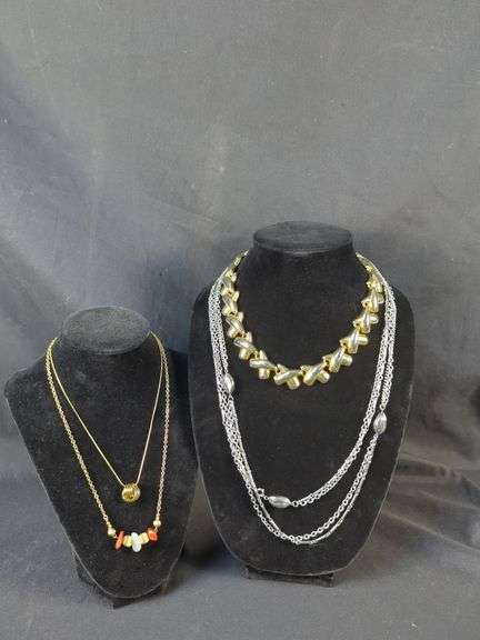 Assorted Gold And Silver Tone Fashion Necklaces, Qty. 4