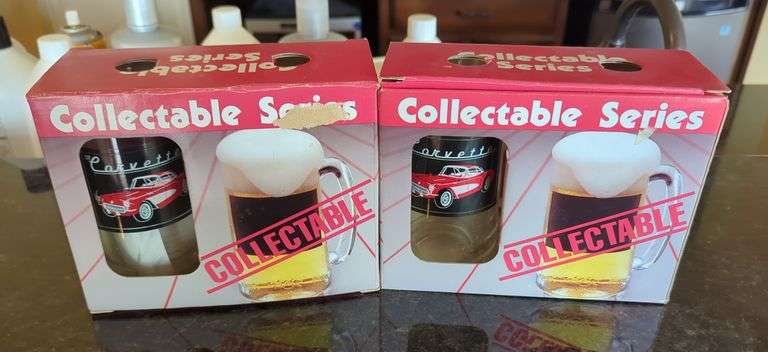 Corvette Collectible Series Beer Mugs, Qty 2