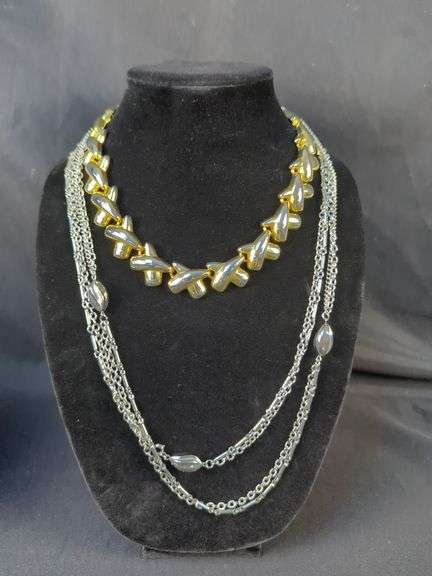 Assorted Gold And Silver Tone Fashion Necklaces, Qty. 4