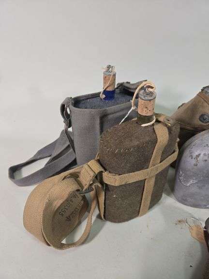 US And Foreign Military Canteens, Countries Include England, Italy, Swedan, And More